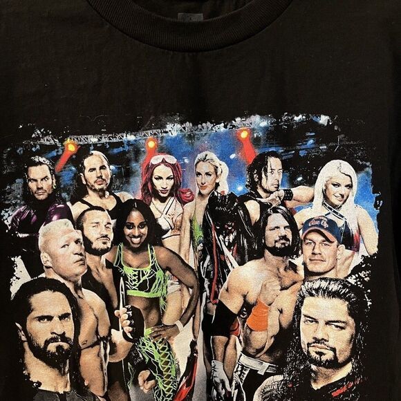 WWE Wrestling 2017 Raw SmackDown Live T-Shirt Graphic Tee Youth Size Medium - Picture 5 of 10